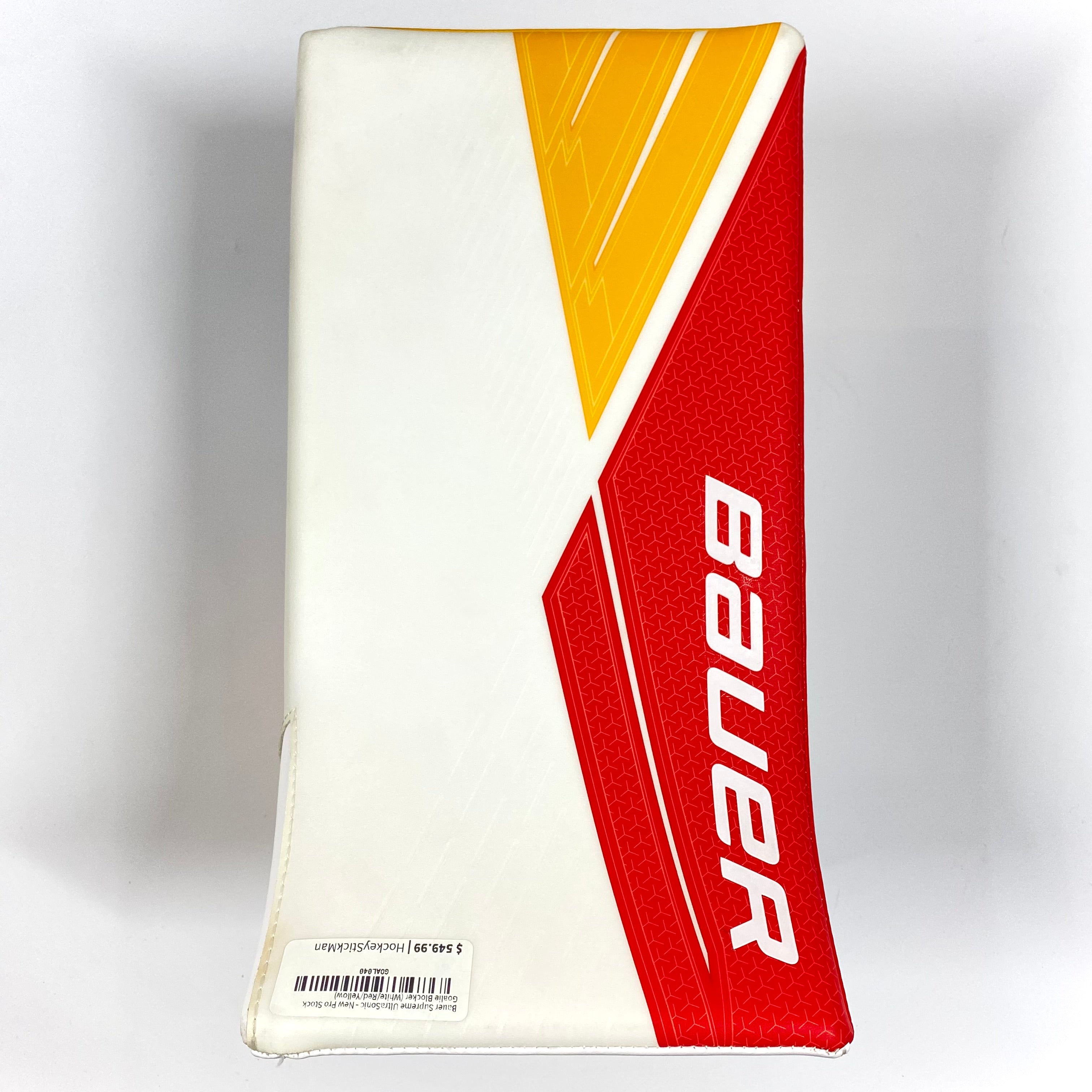 Bauer Supreme UltraSonic – Nouveau bloqueur de gardien Pro Stock (blanc/rouge/jaune)
